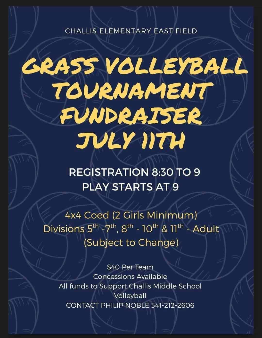 grass volleyball tourament fundraiser